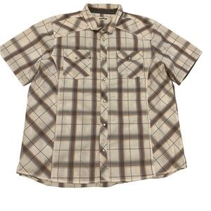 ⚡️Distillery Men's XXL Plaid Western Snap Button Shirt